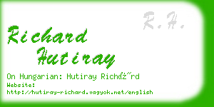 richard hutiray business card